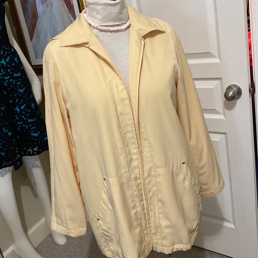 Pretty soft yellow all weather jacket by Bernardo Collection!